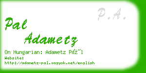 pal adametz business card